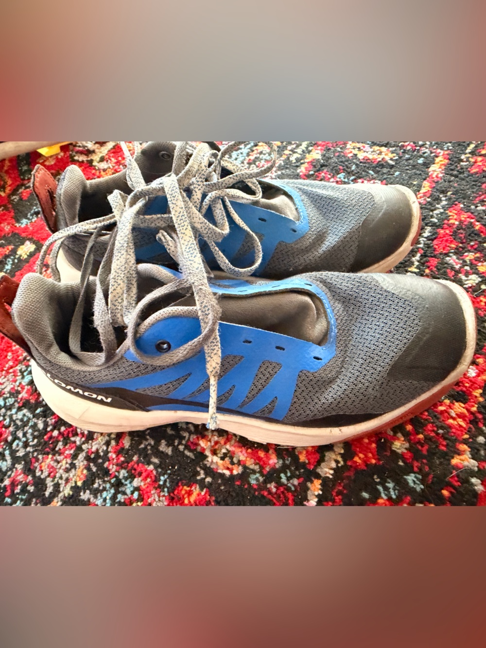 Salomon Kids Trail Shoe in Blue and Gray - Lightweight Grip